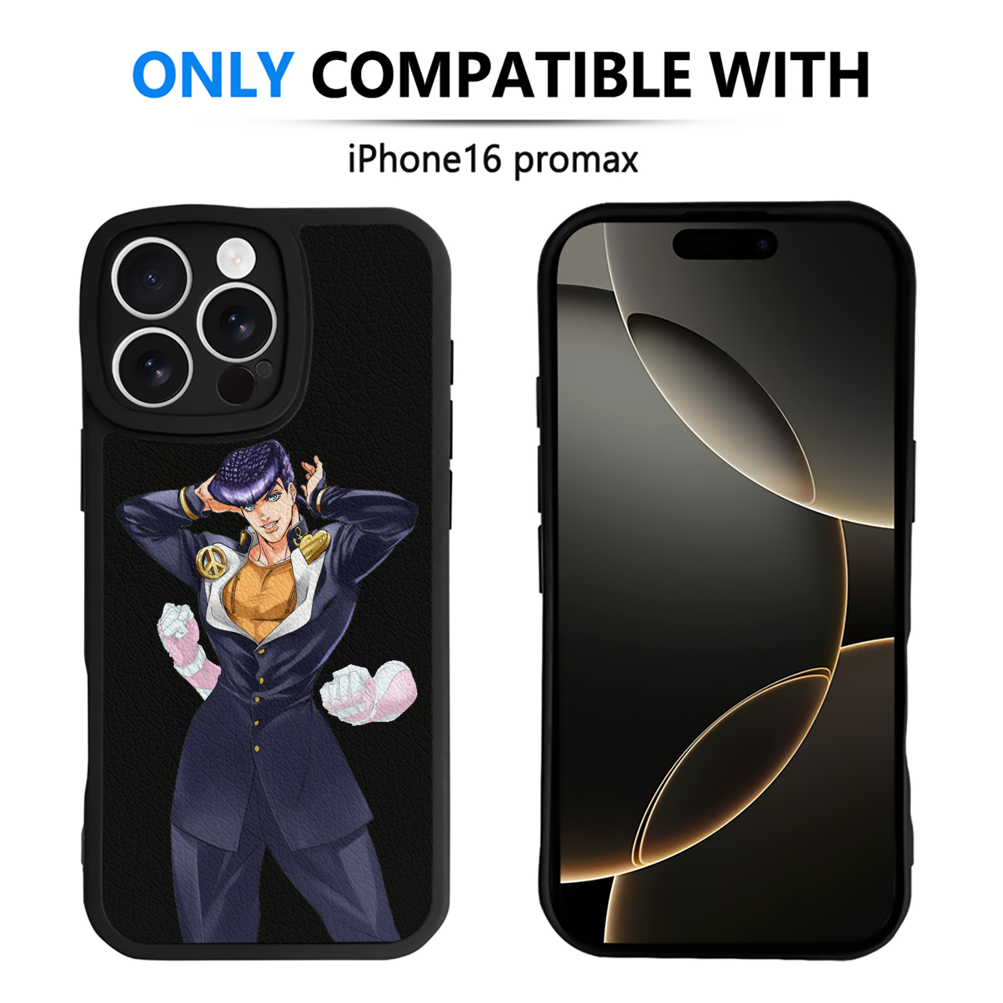 （画像用） ジョジョの奇妙な冒険 ひがしかた じょうすけ JoJo's Bizarre Adventure Higashikata Josuke 【iPhone 16シリーズ対応】シリコンスマホケース（レザー調） 材質：シリコン